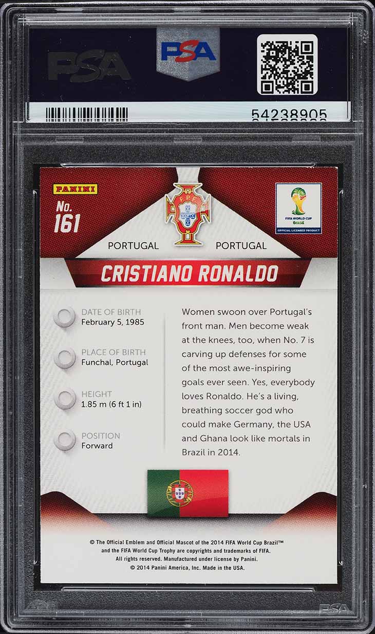 2014 Panini Prizm World Cup Cristiano Ronaldo #161 PSA 9 MINT