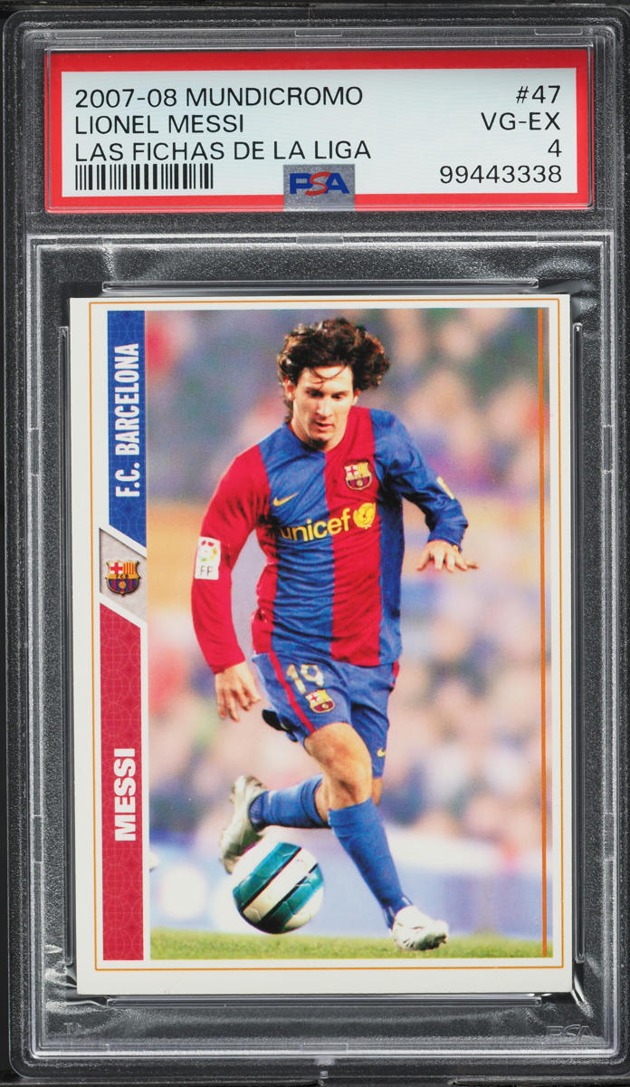 Load image into Gallery viewer, 2007 Mundi Cromo Las Fichas De La Liga Lionel Messi #47 PSA 4 VGEX
