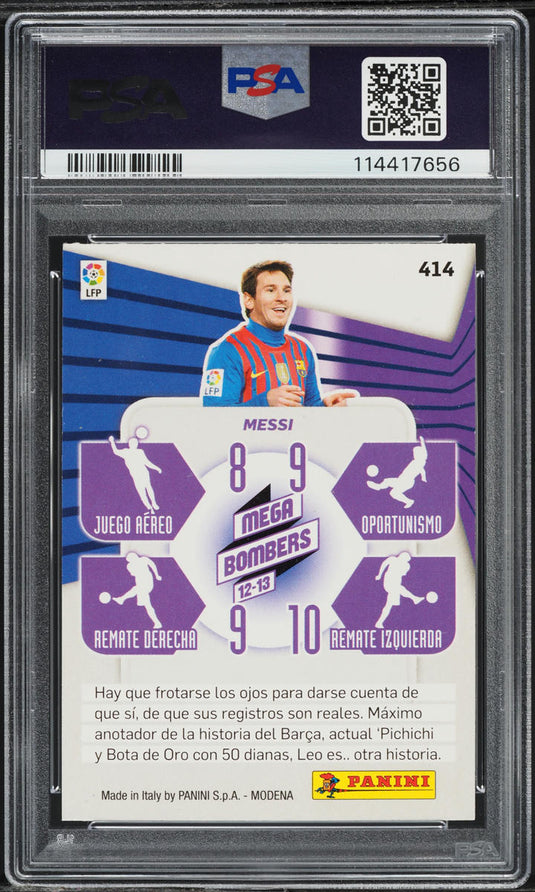 2012 Panini Megacracks Liga BBVA Lionel Messi Barcelona #414 PSA 6 EXMT