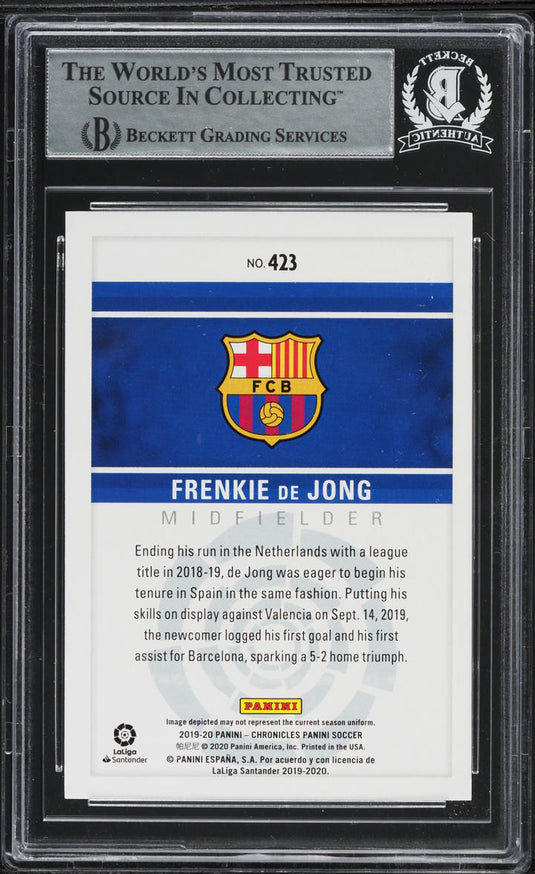 2019 Panini Soccer Green Frenkie De Jong ROOKIE AUTO