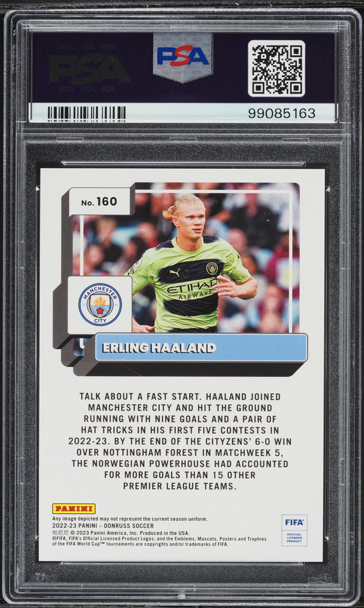 Load image into Gallery viewer, 2022 Donruss FIFA Silver Erling Haaland #160 PSA 8 NM-MT
