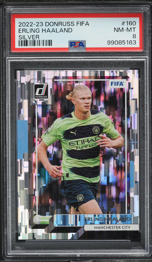 2022 Donruss FIFA Silver Erling Haaland #160 PSA 8 NM-MT