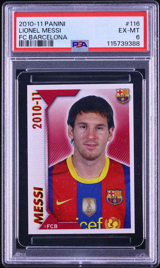2010 Panini FC Barcelona Lionel Messi #116 PSA 6 EXMT
