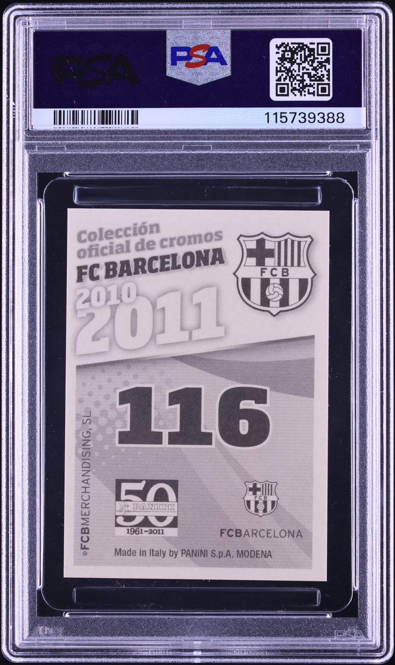 Load image into Gallery viewer, 2010 Panini FC Barcelona Lionel Messi #116 PSA 6 EXMT
