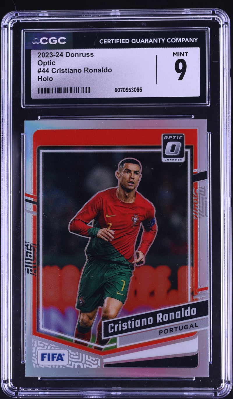 Load image into Gallery viewer, 2023 Donruss Optic Holo Cristiano Ronaldo #44 CGC 9 MINT
