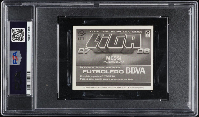 Load image into Gallery viewer, 2007 Panini Stickers Colecciones Este Lionel Messi PSA 4 VGEX
