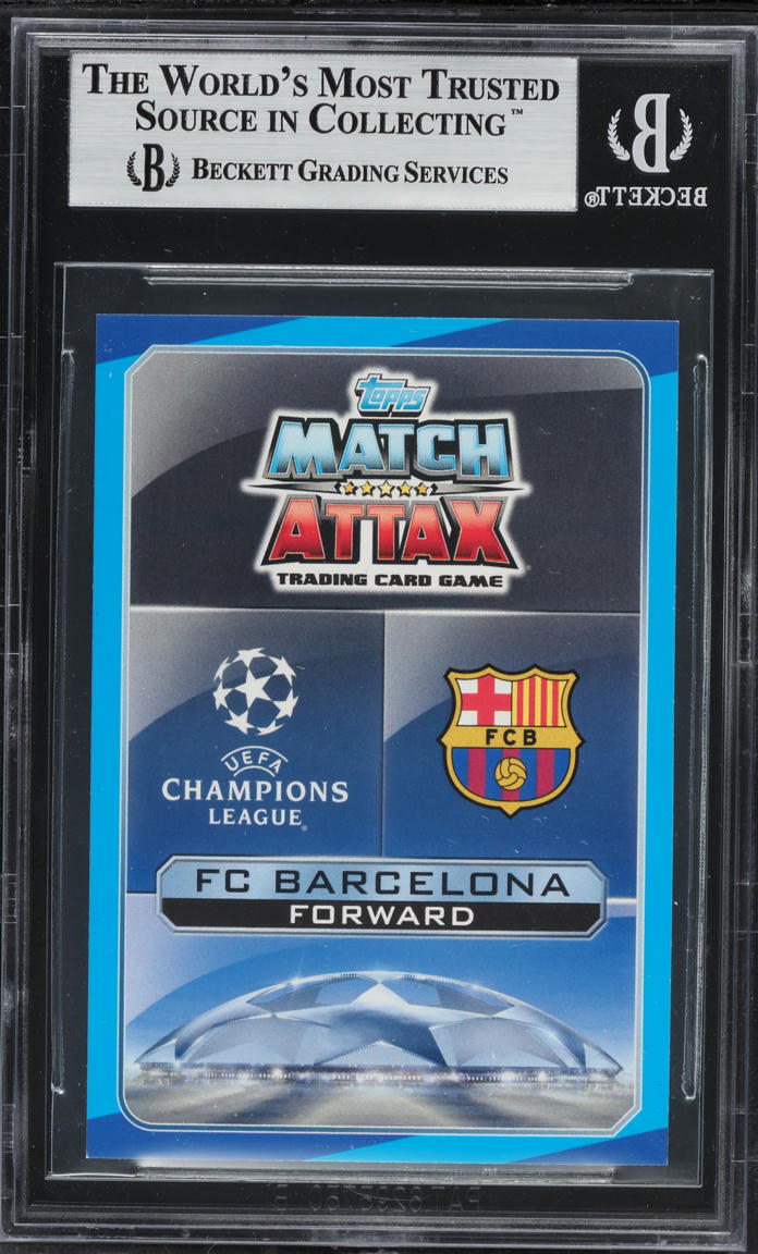 Load image into Gallery viewer, 2016 Topps Match Attax UEFA Champions League Lionel Messi #71 BGS 9 MINT
