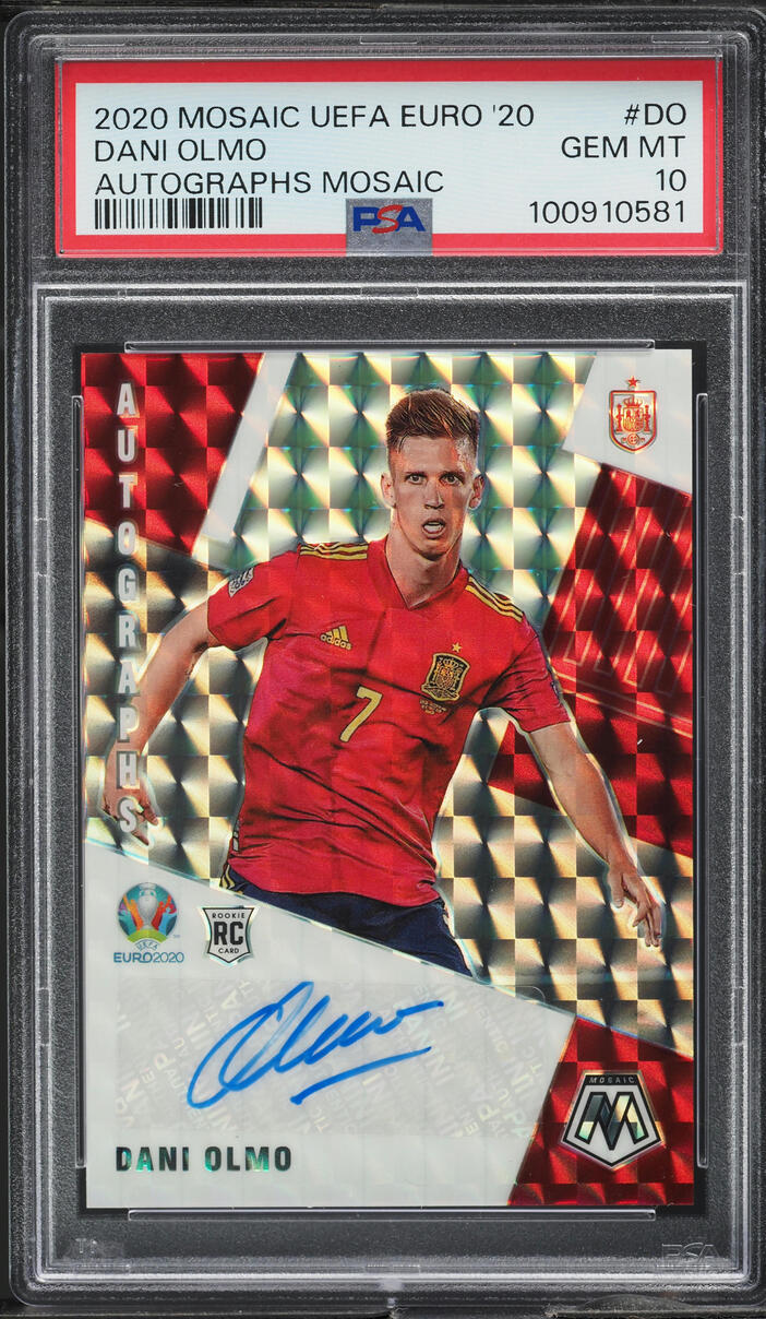 Load image into Gallery viewer, 2020 Panini Mosaic UEFA Euro Dani Olmo ROOKIE AUTO #DO PSA 10 GEM MINT
