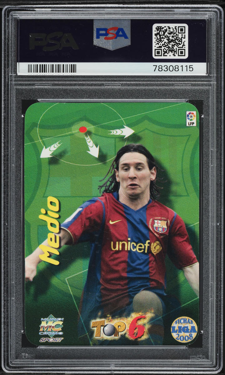 Load image into Gallery viewer, 2007 Mundi Cromo Las Fichas Security Horizontal Lionel Messi #661 PSA 8 NM-MT
