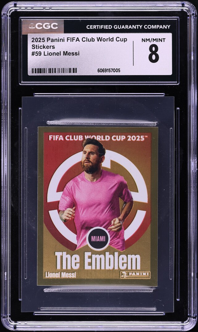 Load image into Gallery viewer, 2025 Panini FIFA Club World Cup Stickers Lionel Messi #59 CGC 8 NM-MT
