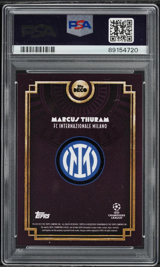 2023 Topps Deco UEFA Current Stars Purple Marcus Thuram AUTO DNA 10 /25 PSA 9