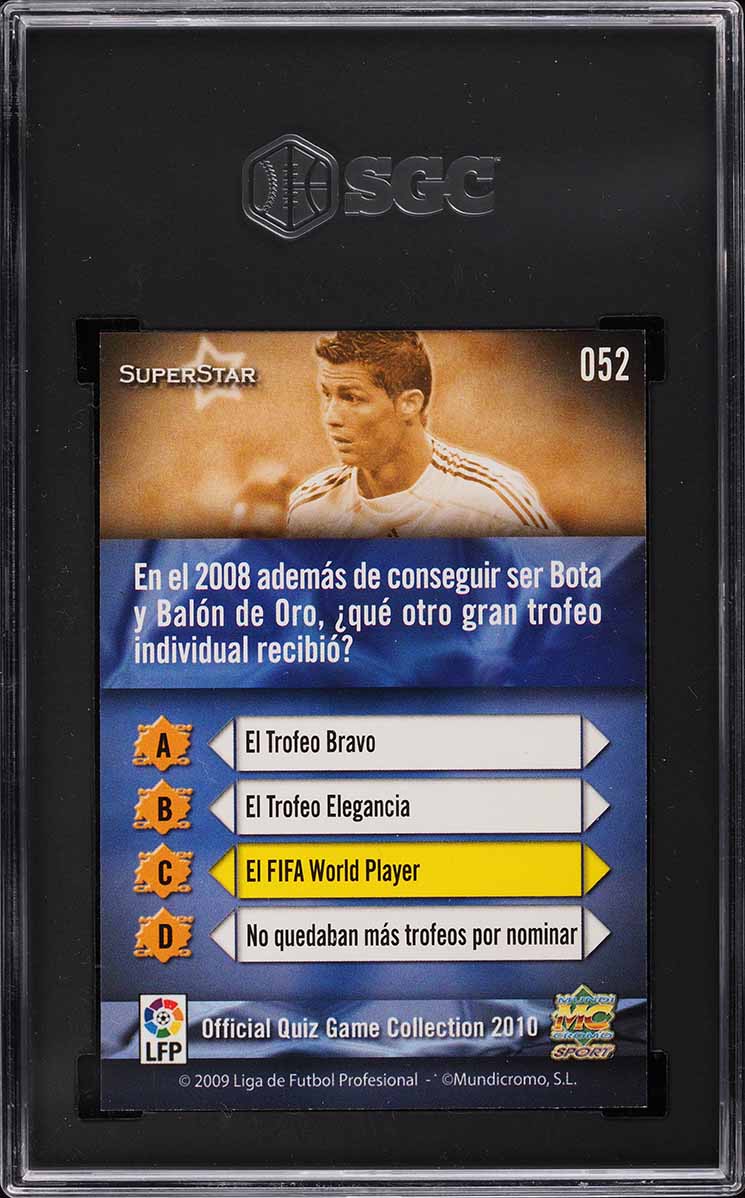 Load image into Gallery viewer, 2009 Mundi Cromo Las Fichas De La Liga Superstar Cristiano Ronaldo #52 SGC 8.5
