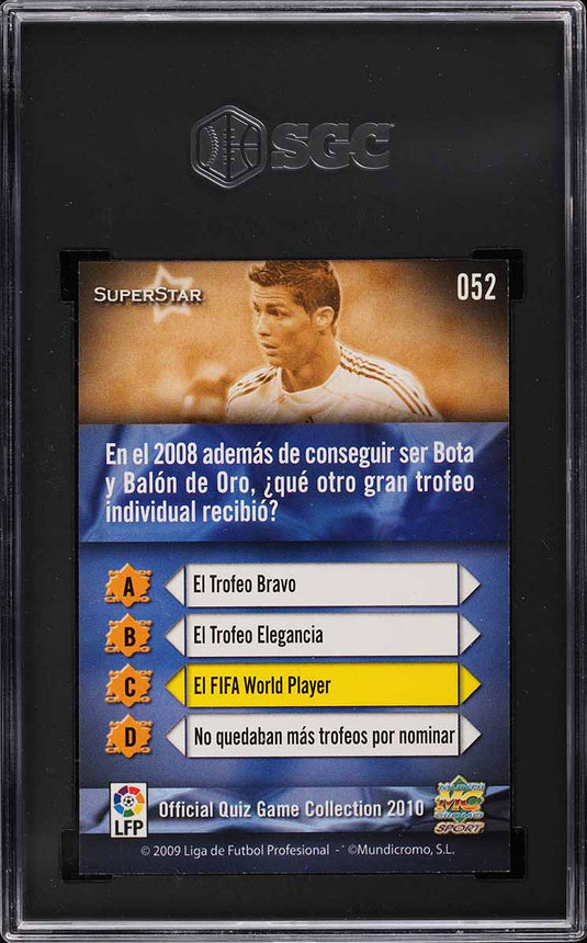 2009 Mundi Cromo Las Fichas De La Liga Superstar Cristiano Ronaldo #52 SGC 8.5