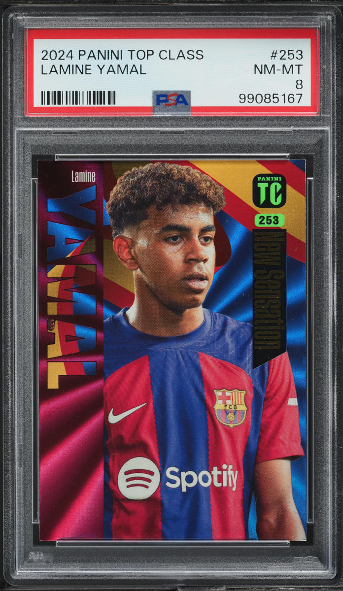 Load image into Gallery viewer, 2024 Panini Top Class Lamine Yamal ROOKIE #253 PSA 8 NM-MT
