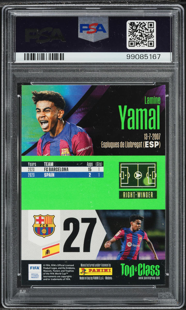 Load image into Gallery viewer, 2024 Panini Top Class Lamine Yamal ROOKIE #253 PSA 8 NM-MT
