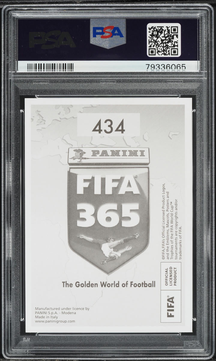 Load image into Gallery viewer, 2020 Panini FIFA 365 '16 Cover Lionel Messi Cristiano Ronaldo #434 PSA 9 MINT
