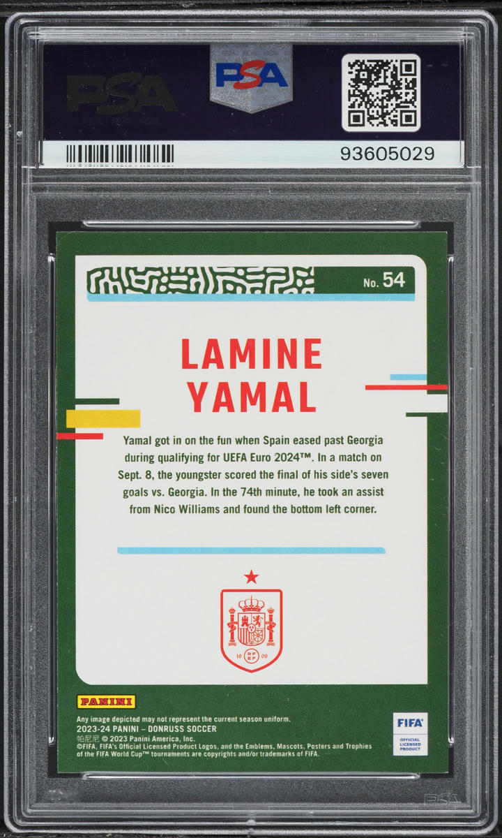 Load image into Gallery viewer, 2023 Donruss FIFA Silver Lamine Yamal ROOKIE #54 PSA 8 NM-MT
