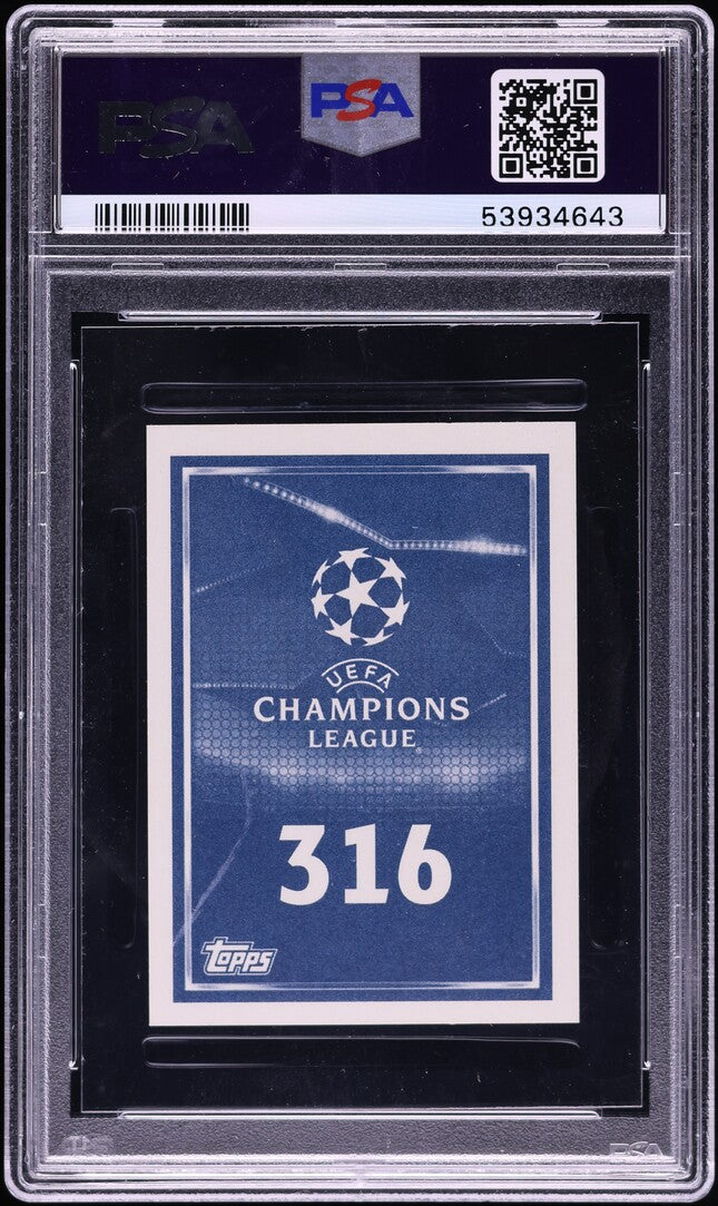 2015 Topps UEFA Champions League Sticker Neymar Jr. #316 PSA 9 MINT