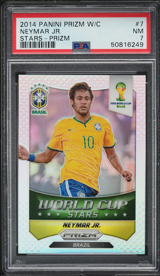 2014 Panini Prizm World Cup Stars Silver Neymar Jr. #7 PSA 7 NRMT