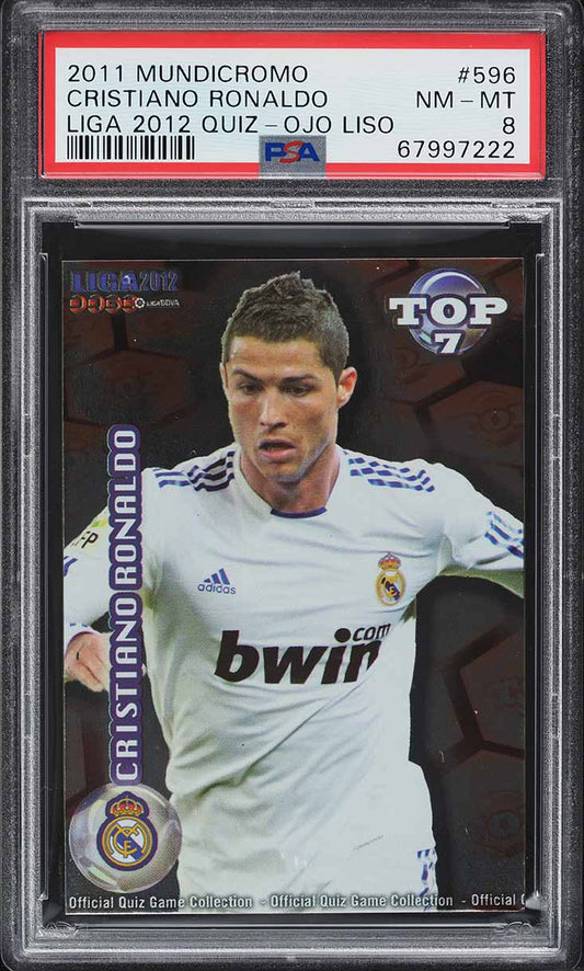 2011 Mundicromo Liga Quiz Ojo Liso Cristiano Ronaldo 67997222 PSA 8