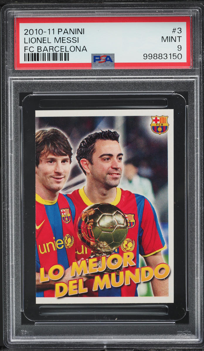 2010 Panini FC Barcelona Lo Mejor Del Mundo w/ Lionel Messi #3 PSA 9 MINT