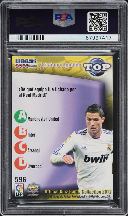 2011 Mundicromo Liga Quiz Ojo Liso Cristiano Ronaldo #596 PSA 8 NM-MT