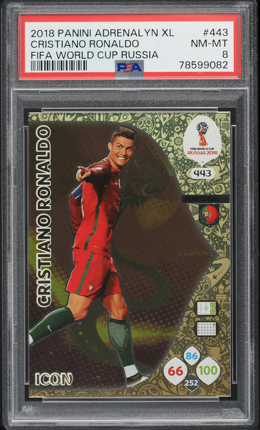 2018 Panini Adrenalyn XL FIFA World Cup Russia Cristiano Ronaldo #443 PSA 8