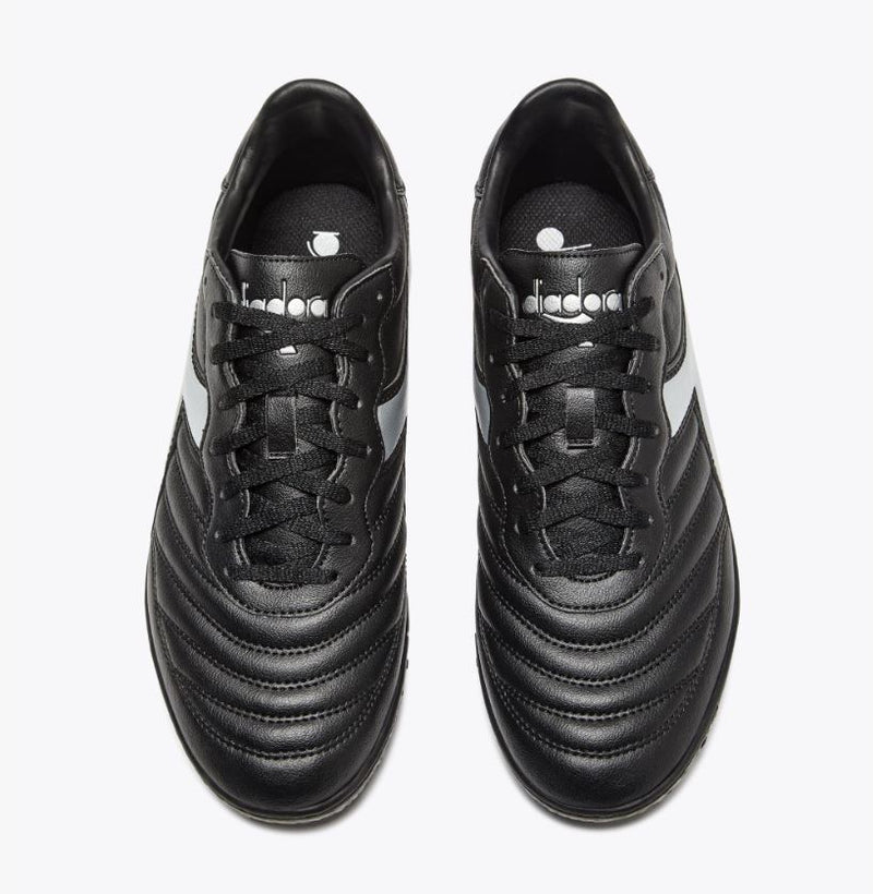 Load image into Gallery viewer, Diadora Brasil R TFR Soccer Turf Soccer Shoes Black Silver
