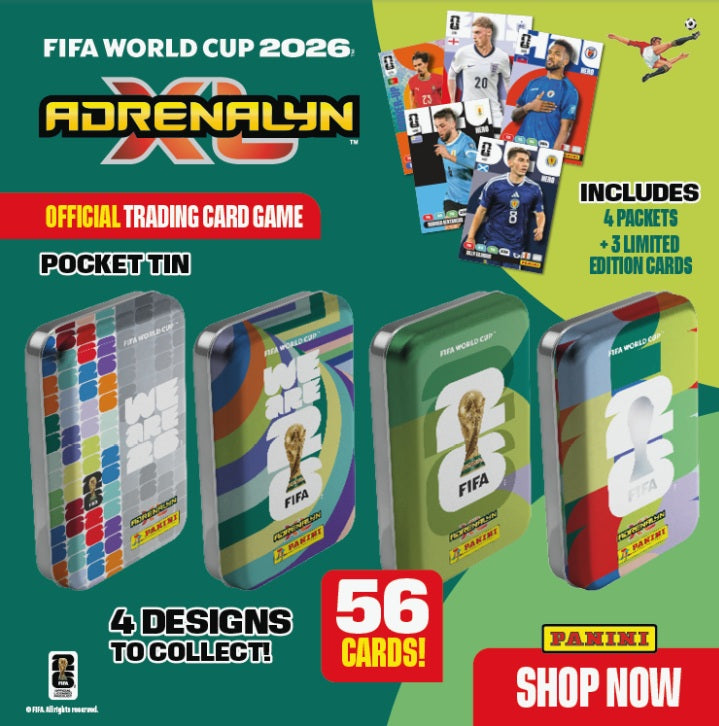 Load image into Gallery viewer, 2026 Panini Adrenalyn XL FIFA World Cup Cards Pocket Tin
