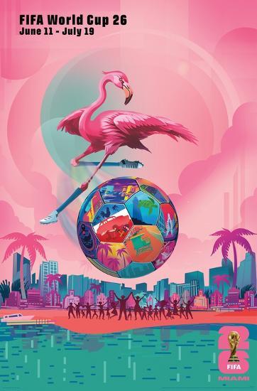 Miami Host City 2026 World Cup Poster 15 X 22