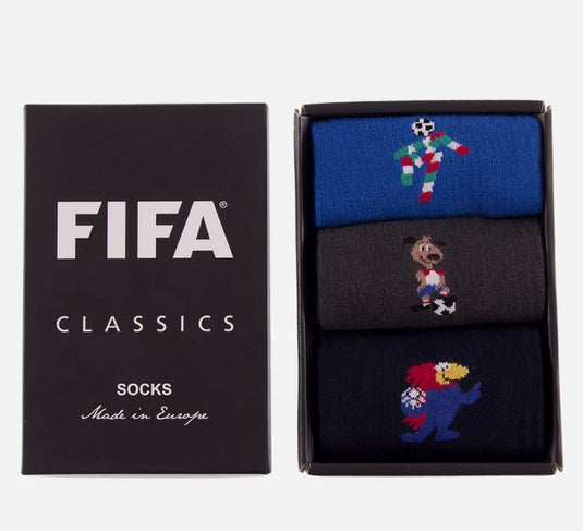 Copa FIFA Classics 1990- 1994 - 1998 Retro Mascot Socks Box Set