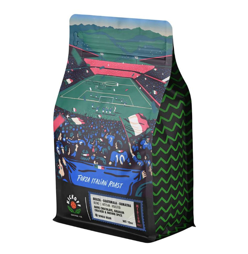 Load image into Gallery viewer, Kickoff Coffee Forza Italian Roast Ground Coffee

