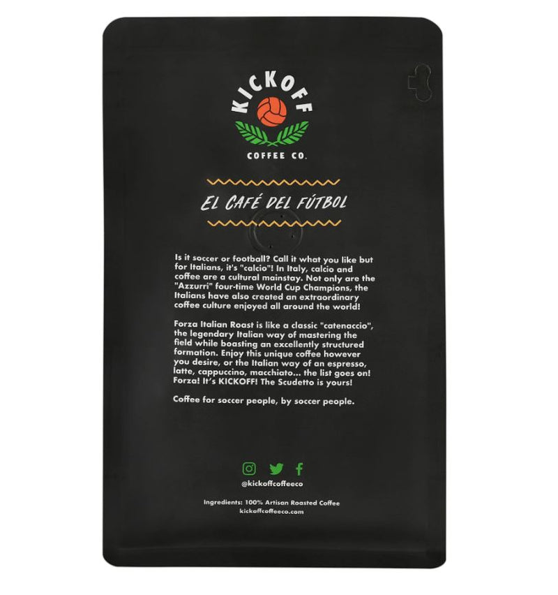 Load image into Gallery viewer, Kickoff Coffee Forza Italian Roast Ground Coffee
