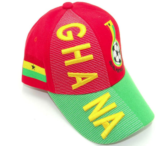 3D Style Embroidered Ghana Soccer Cap
