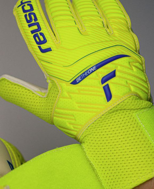 Reusch Attrakt Solid Junior Goalkeeper Glove Yellow Blue