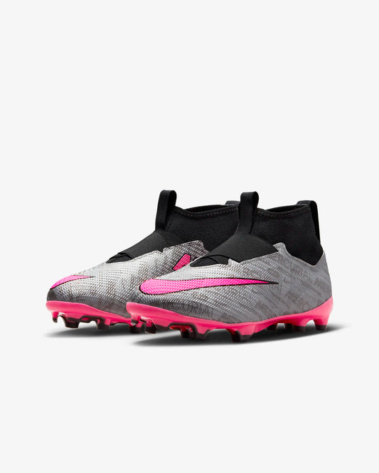 Nike Youth Zoom Mercurial Superfly 9 Pro XXV FG Silver Pink Black