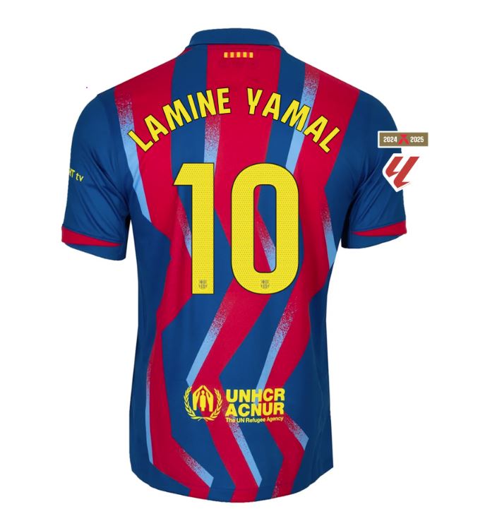 Load image into Gallery viewer, Men's Lamine Yamal #10 FC Barcelona 4th Jersey
