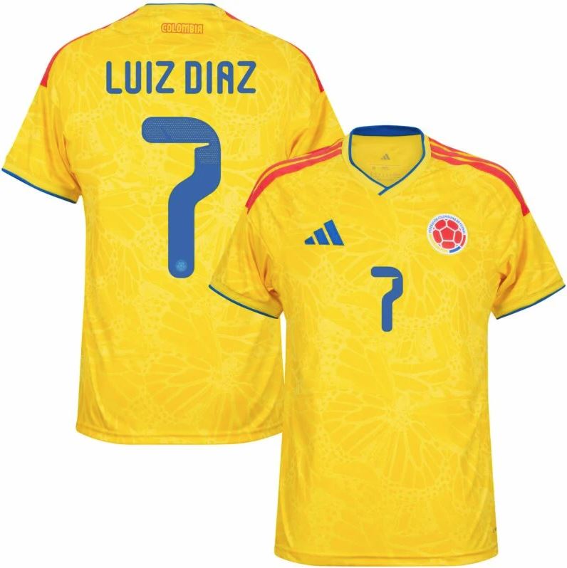 Luiz Diaz #7 Men's Colombia World Cup 2026 Home Jersey