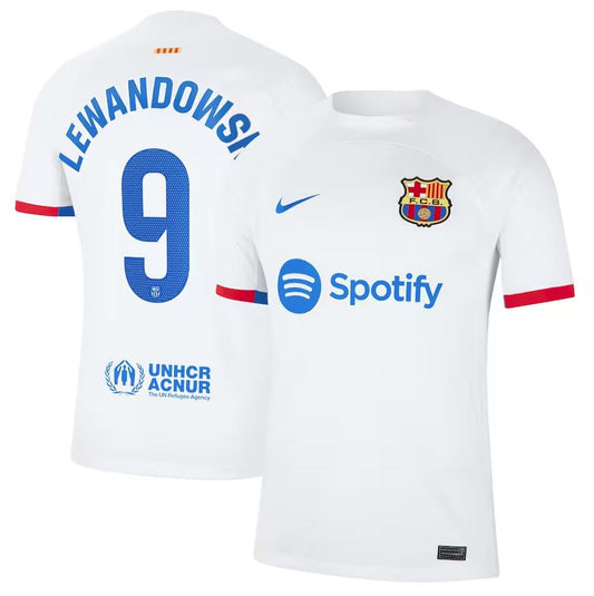 Nike Men's FC Barcelona 2023/24 Stadium Away Jersey Lewandowski #9