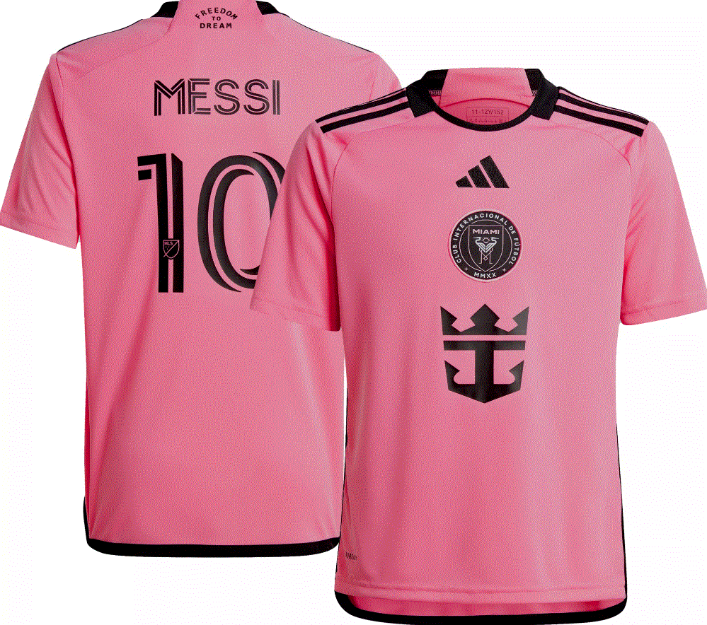 adidas Kids Messi #10 Inter Miami CF 2024 Pink Home Jersey