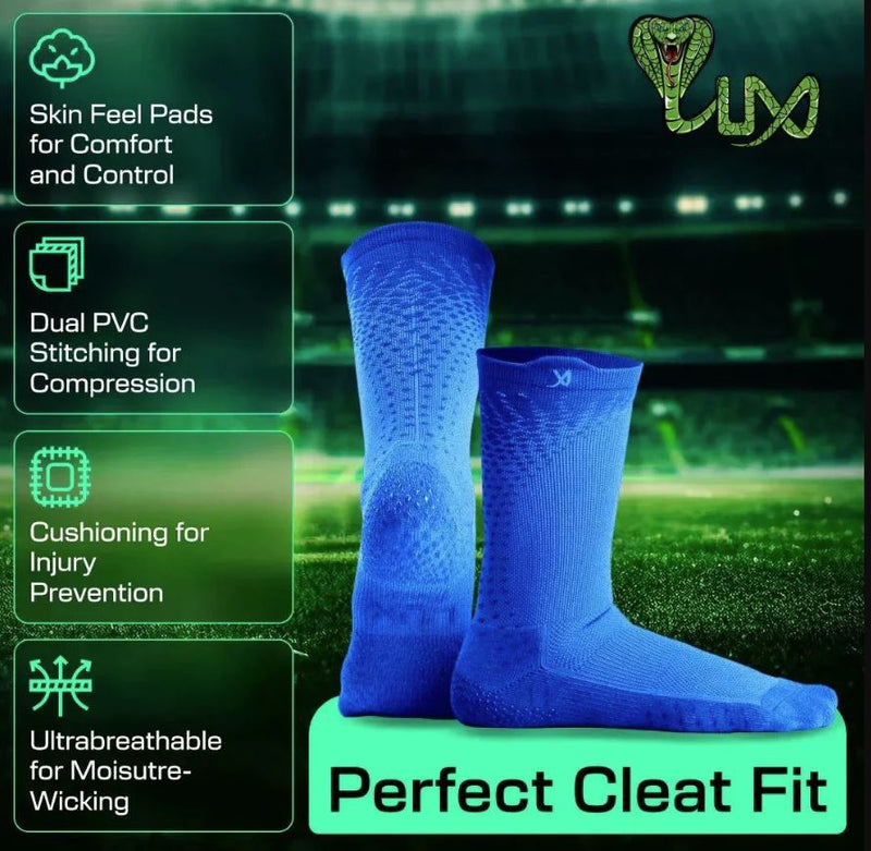 Load image into Gallery viewer, Lux ProCleat Performance Grip - Calf Sock - Royal Blue
