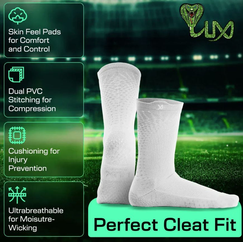 Load image into Gallery viewer, Lux ProCleat Performance Grip - Calf Sock - White
