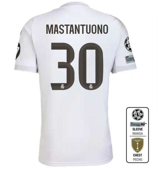 Manstantuono #30 UCL Men's Real Madrid Home Jersey 2025/26