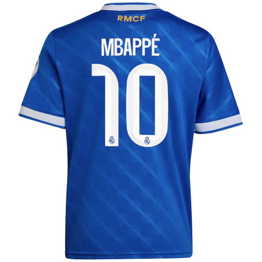 Mbappe #10 Youth Real Madrid Third Jersey 2025/26 Blue