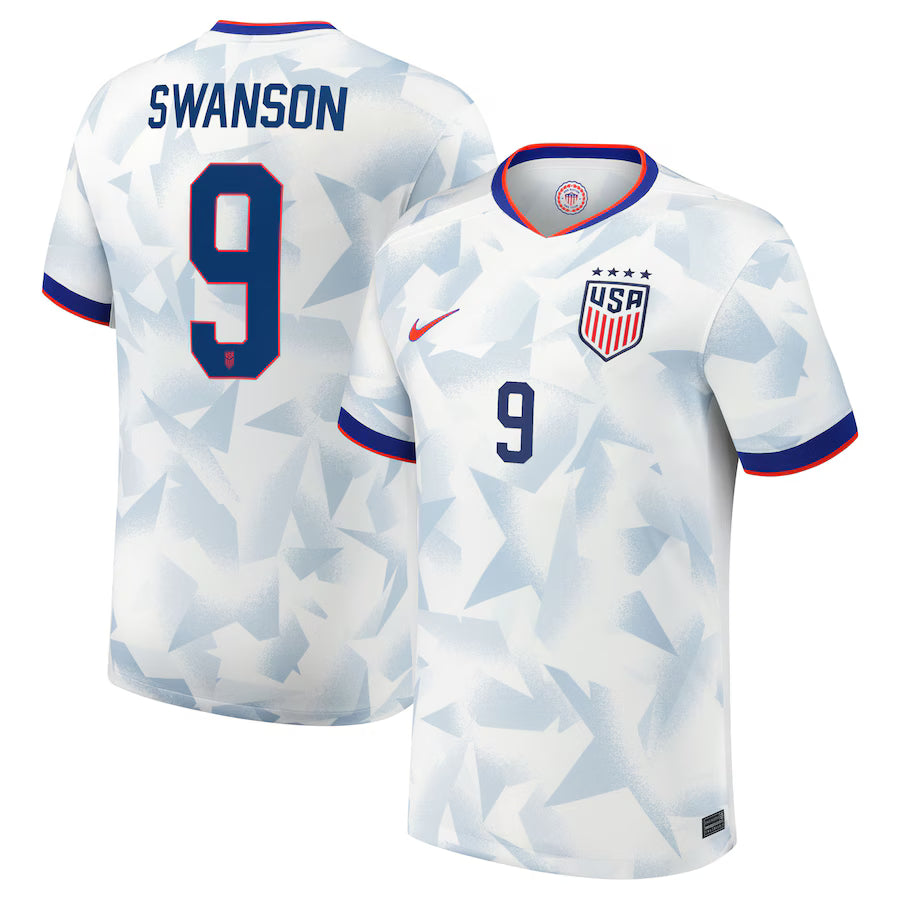Nike Youth USA 2025 Home Jersey USWNT 4 Stars White Swanson #9
