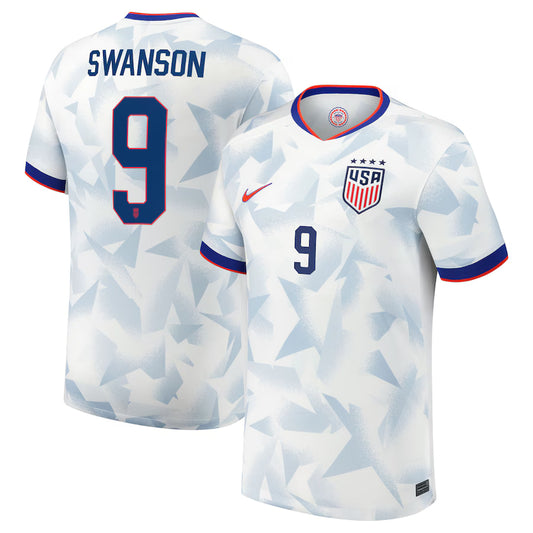 Nike Youth USA 2025 Home Jersey USWNT 4 Stars White Swanson #9