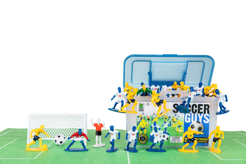 Load image into Gallery viewer, Kaskey Kids Soccer Guys Blue Yellow Kids toy game
