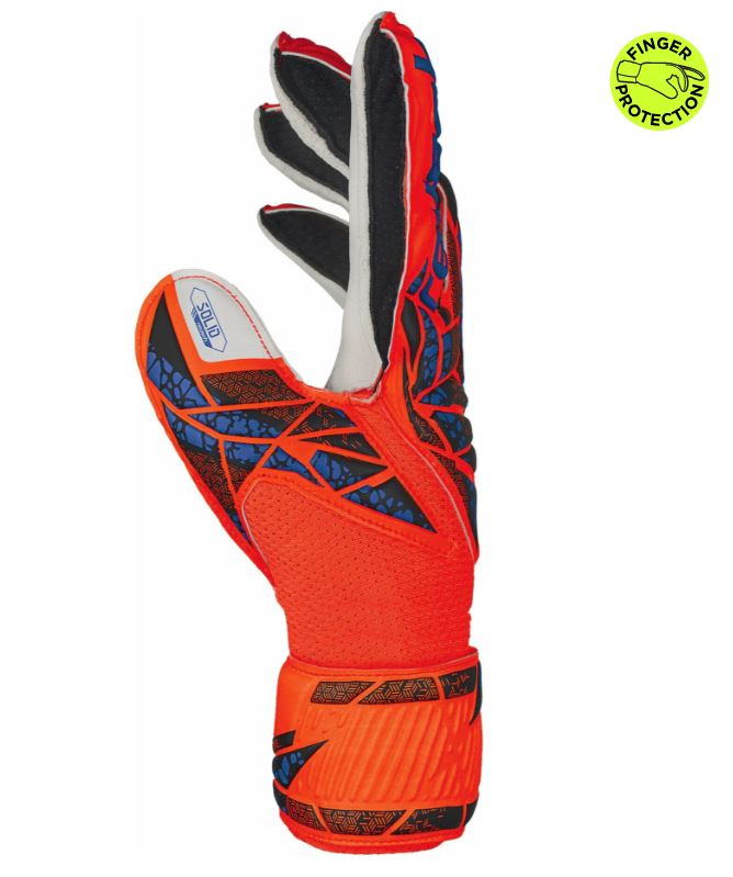 Reusch Attrakt Solid Finger Support Junior Goalkeeper Glove Orange Blue