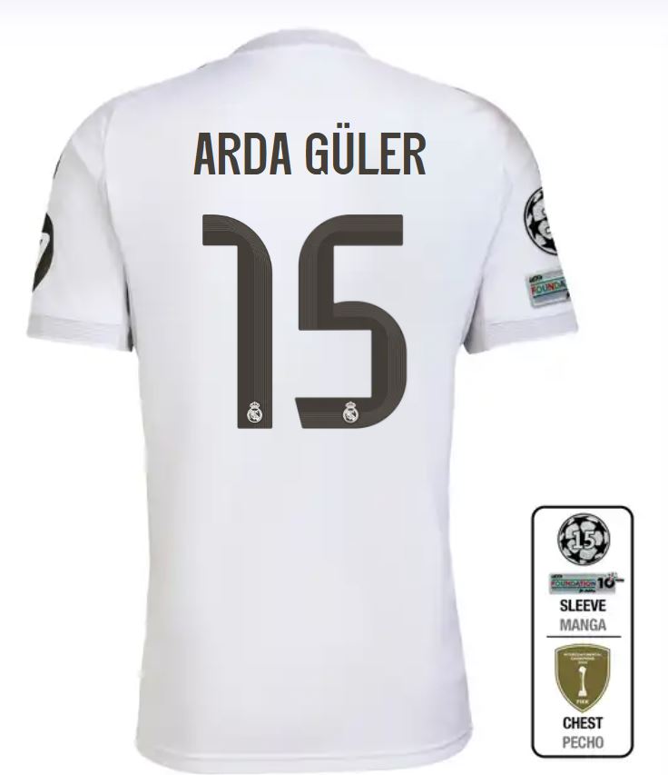Load image into Gallery viewer, UCL Men's Real Madrid Home Jersey 2025/26 Arda Guler #15 2025/26
