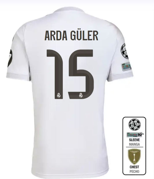 UCL Men's Real Madrid Home Jersey 2025/26 Arda Guler
